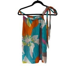 TRINA TURK  Sleeveless Top Tie Shoulder Halter